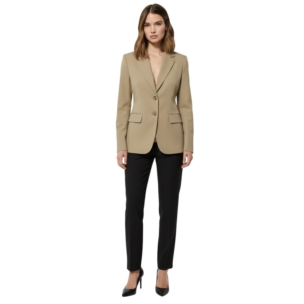 Chadwicks of Boston Beige 98%Cotton Blazer Jacket Size 14 Two Button‎